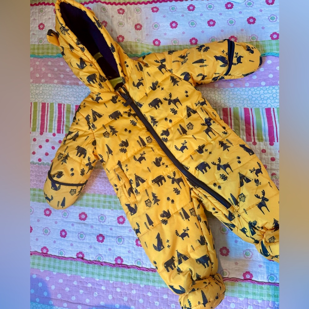 London Fog - Kids snow Jacket with Black Animal Print